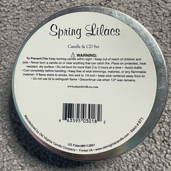 Rare The O'Neill Brother's Candle by Old VA. Candle Co. Spring Lilacs  *No CD - Picture 2 of 3